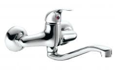 Bateria umywalkowa ścienna chrom BARYT