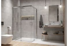 Kabina prostokątna strona lewa 900 x 1900 mm FreeZone srebrna błyszcząca