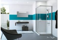 Kabina kwadratowa 800 x 1900 mm VITALLE GARDA srebrna połysk