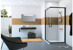 Kabina kwadratowa 900 x 2000 mm VITALLE GARDA black edition